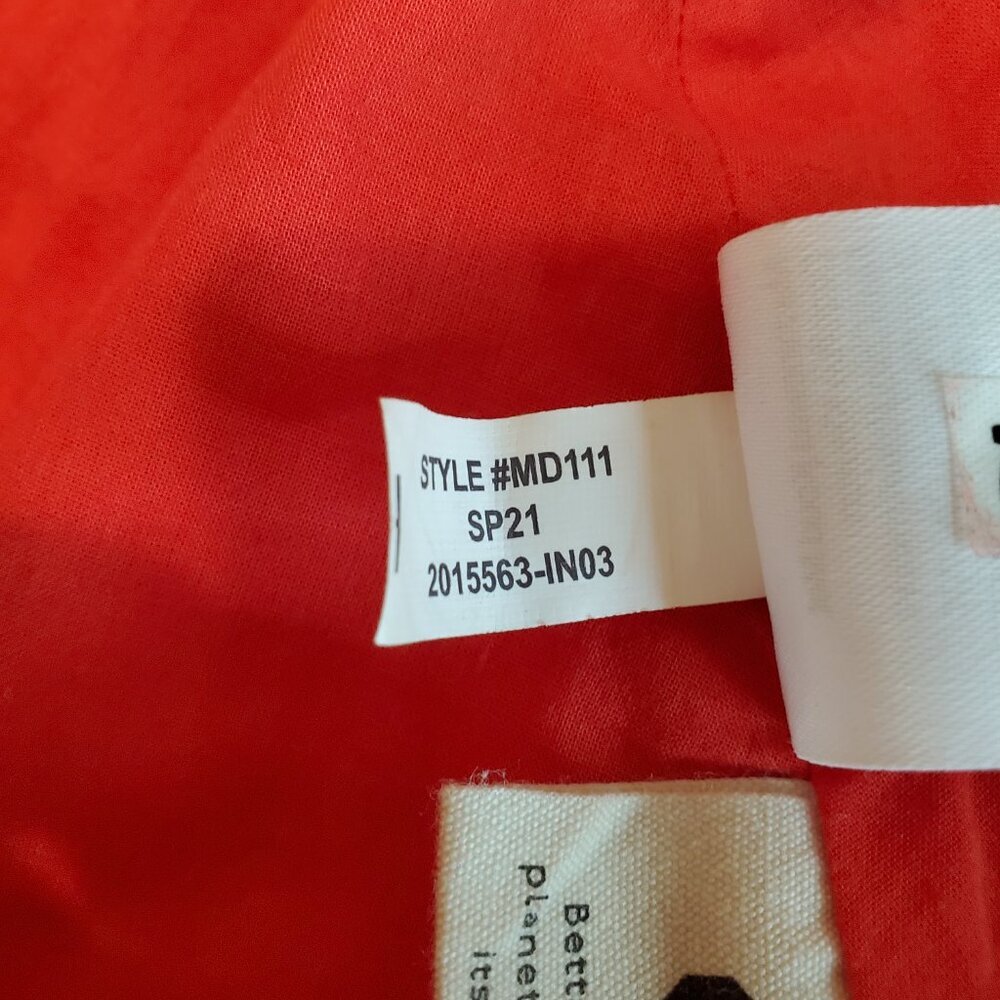 MADEWELL Red Mini Dress Ruffle-Sleeve Wrap 100% Cotton - Picture 14 of 14